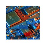 Gray Circuit Board Electronics Electronic Components Microprocessor Square Satin Scarf (30  x 30 ) Front