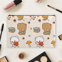 Bear Cartoon Background Pattern Seamless Animal Cosmetic Bag (large) by 99art