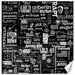 Music Pattern Black White Canvas 12  x 12  11.4 x11.56  Canvas - 1