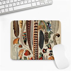 Feathers Birds Vintage Art Small Mousepad by Vaneshart