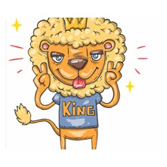 Animation-lion-animals-king-cool Two Sides Premium Plush Fleece Blanket (small) by 99art