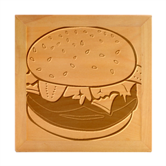 Hamburger-cheeseburger-fast-food Wood Photo Frame Cube by 99art