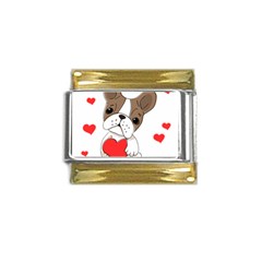 Animation-dog-cute-animate-comic Gold Trim Italian Charm (9mm) by 99art