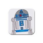 Technology-clip-art-r2d2 Rubber Square Coaster (4 pack) Front