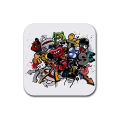 Mural Graffiti Paint Rubber Coaster (square) by 99art