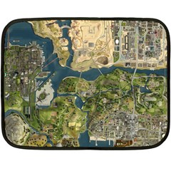 Map Illustration Gta Two Sides Fleece Blanket (mini) by B30l