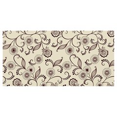 White And Brown Floral Wallpaper Flowers Background Pattern Banner And Sign 8  X 4  by B30l