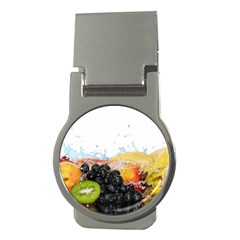 Variety Of Fruit Water Berry Food Splash Kiwi Grape Money Clips (round)  by B30l