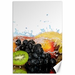 Variety Of Fruit Water Berry Food Splash Kiwi Grape Canvas 12  X 18  by B30l