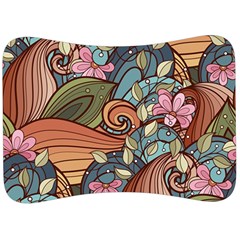 Multicolored Flower Decor Flowers Patterns Leaves Colorful Velour Seat Head Rest Cushion by B30l