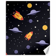 Cosmos Rockets Spaceships Ufos Canvas 16  X 20  by Cowasu