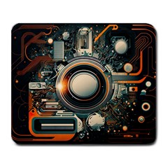 Illustrations Technology Robot Internet Processor Large Mousepad by Cowasu