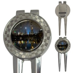 New York Night Central Park Skyscrapers Skyline 3-in-1 Golf Divots by Cowasu