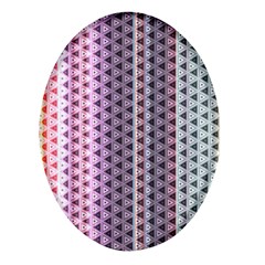 Triangle Stripes Texture Pattern Oval Glass Fridge Magnet (4 Pack) by Bangk1t