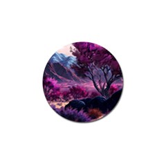 Landscape Painting Purple Tree Golf Ball Marker (4 Pack) by Ndabl3x