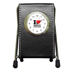 I Love Breve Coffee Pen Holder Desk Clock by ilovewhateva