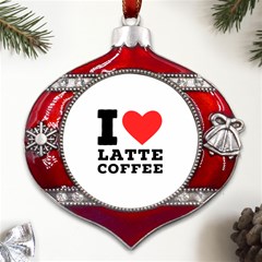 I Love Latte Coffee Metal Snowflake And Bell Red Ornament by ilovewhateva