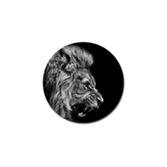 Angry Male Lion Roar Golf Ball Marker by Wav3s