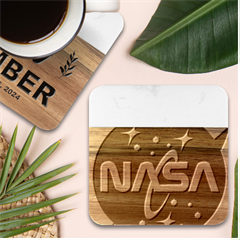 Nasa Insignia Marble Wood Coaster (square) by Wav3s