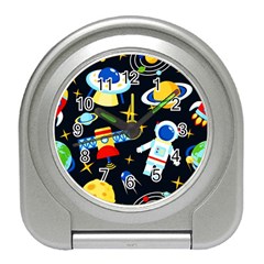 Space Seamless Pattern Travel Alarm Clock by Wav3s