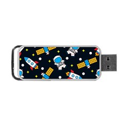 Seamless-adventure-space-vector-pattern-background Portable Usb Flash (one Side) by Wav3s