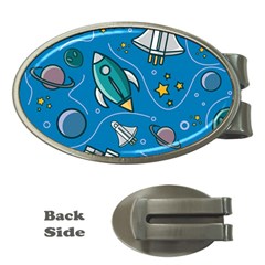 About-space-seamless-pattern Money Clips (oval)  by Wav3s