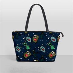 Monster-alien-pattern-seamless-background Classic Shoulder Handbag by Wav3s