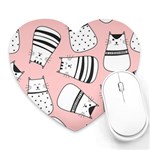 Cute Cats Cartoon Seamless-pattern Heart Mousepad Front