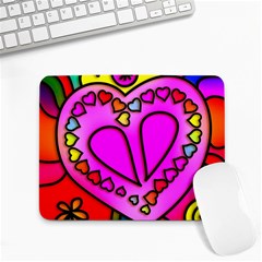 Stained Glass Love Heart Small Mousepad by Vaneshart