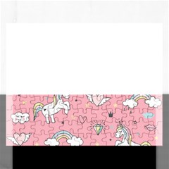 Cute-unicorn-seamless-pattern Rectangular Jigsaw Puzzl by Vaneshart