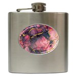 Pink Texture Resin Hip Flask (6 oz) Front