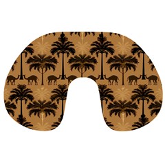 Camel Palm Tree Travel Neck Pillow by Vaneshop