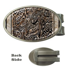 Zebra Abstract Background Money Clips (oval)  by Vaneshop