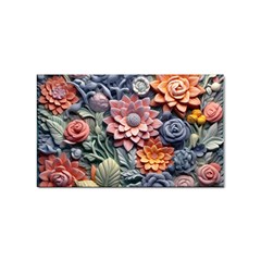 3d Flower Bloom Embossed Pattern Sticker Rectangular (10 Pack) by Vaneshop