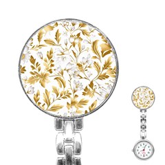 Flowers Gold Floral Stainless Steel Nurses Watch by Vaneshop