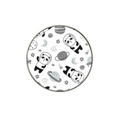 Panda Floating In Space And Star Hat Clip Ball Marker by Wav3s