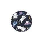 Space Cat Illustration Pattern Astronaut Golf Ball Marker (10 pack) Front