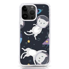 Space Cat Illustration Pattern Astronaut Iphone 14 Pro Max Tpu Uv Print Case by Wav3s