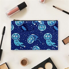 Cat Spacesuit Space Suit Astronaut Pattern Cosmetic Bag (medium) by Wav3s