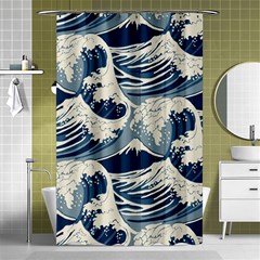 Japanese Wave Pattern Shower Curtain 48  X 72  (small)  by Wav3s