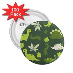 Cute Dinosaur Pattern 2 25  Buttons (100 Pack)  by Wav3s