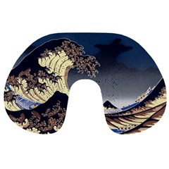 The Great Wave Off Kanagawa Japanese Waves Travel Neck Pillow by Vaneshop