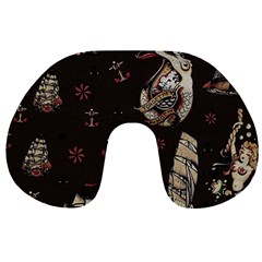 Vintage Tattoos Nautical Travel Neck Pillow by Vaneshop