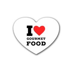 I Love Gourmet Food Rubber Coaster (heart) by ilovewhateva