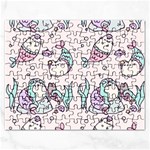 Cartoon Cat Cute Animal Design Drawing Illustration Kawaii Rectangular Jigsaw Puzzl Front