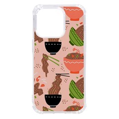 Doodle Yakisoba Seamless Pattern Background Cartoon Japanese Street Food Iphone 14 Pro Tpu Uv Print Case by Grandong