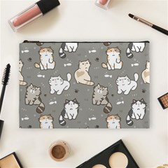 Cute Cat Pattern Cartoon Cosmetic Bag (large) by Cowasu