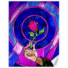 Stained Glass Rose Canvas 18  X 24  by Cowasu