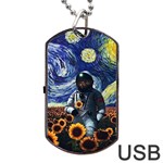 Starry Surreal Psychedelic Astronaut Space Dog Tag USB Flash (One Side) Front