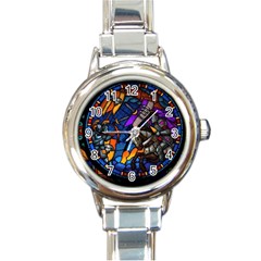 The Game Monster Stained Glass Round Italian Charm Watch by Cowasu